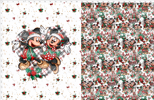 PREORDER - Christmas Mouse Classic - Toddler Blanket Topper - Plaid Heart