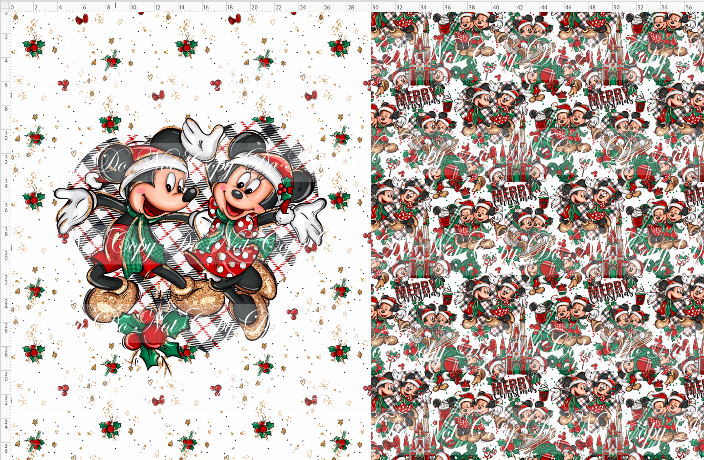 PREORDER - Christmas Mouse Classic - Toddler Blanket Topper - Plaid Heart