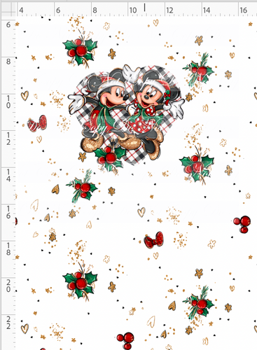 PREORDER - Christmas Mouse Classic - Panel - Plaid Heart - CHILD