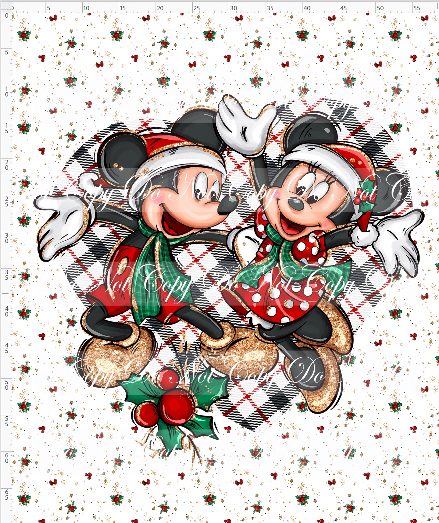 PREORDER - Christmas Classic Mouse - Adult Blanket Topper - Plaid Heart