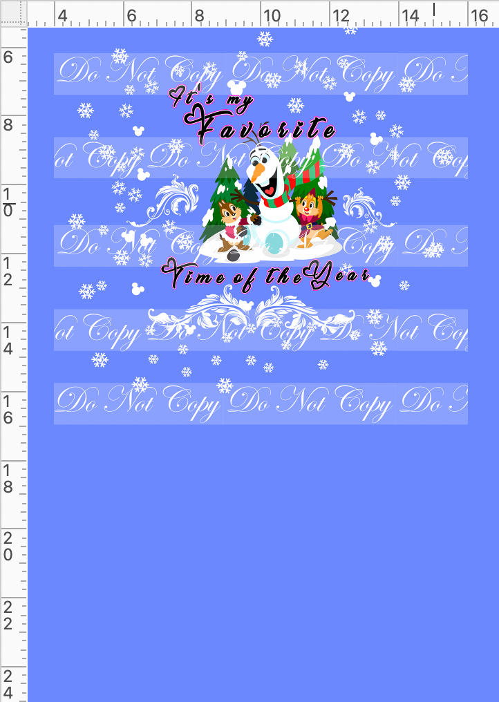 CATALOG - PREORDER - My Favorite Time of the Year - Panel - Snowman - Favorite Time - Cornflower - CHILD