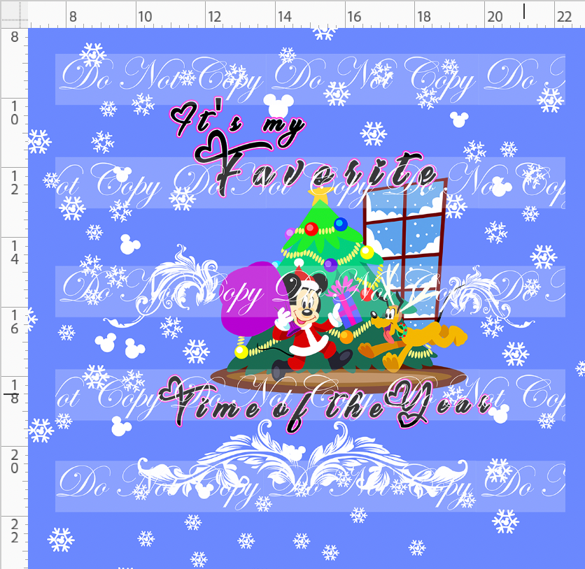 CATALOG - PREORDER - My Favorite Time of the Year - Panel - Boy Mouse - Favorite Time - Cornflower - ADULT