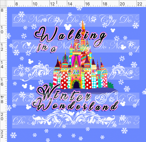 PREORDER - My Favorite Time of the Year - Panel - Castle - Winter Wonderland - Cornflower - ADULT