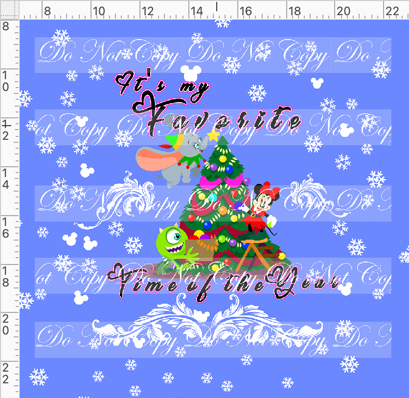 CATALOG - PREORDER - My Favorite Time of the Year - Panel - Girl Mouse - Favorite Time  - Cornflower - ADULT
