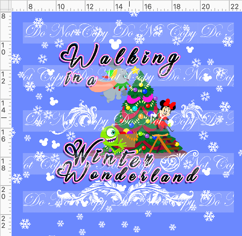 CATALOG - PREORDER - My Favorite Time of the Year - Panel - Girl Mouse - Winter Wonderland - Cornflower - ADULT