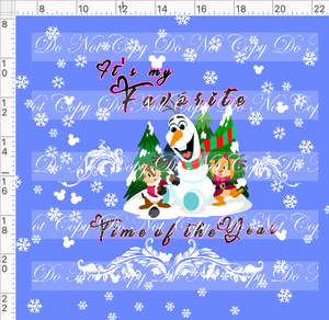 PREORDER - My Favorite Time of the Year - Panel - Snowman - Favorite Time - Cornflower - ADULT