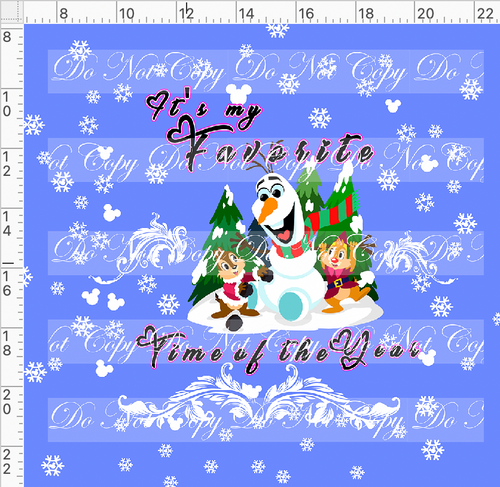 Retail - My Favorite Time of the Year - Panel - Snowman - Favorite Time - Cornflower - ADULT