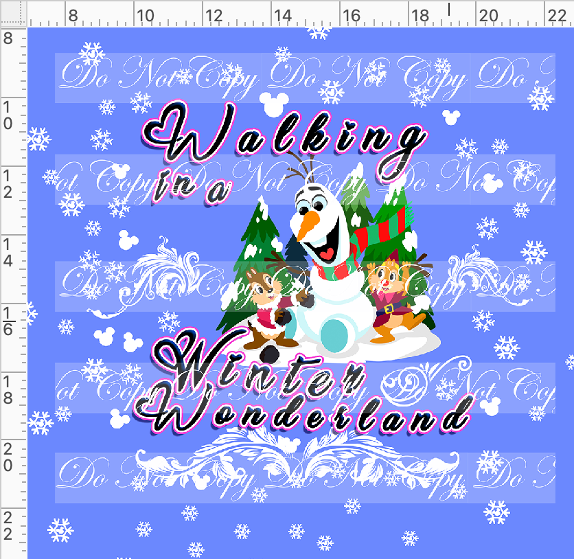 CATALOG - PREORDER - My Favorite Time of the Year - Panel - Snowman - Winter Wonderland - Cornflower - ADULT