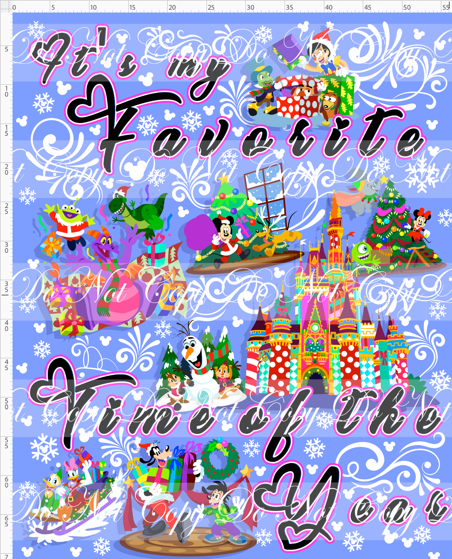 CATALOG - PREORDER - My Favorite Time of the Year - Adult Blanket Topper - Cornflower