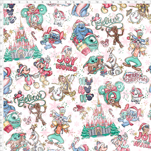 CATALOG - PREORDER - Advent Christmas Collection - Tossed - Pink Snowflakes - LARGE SCALE