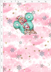 PREORDER - Advent Christmas Collection - Panel - Pink - Chipmunk - CHILD