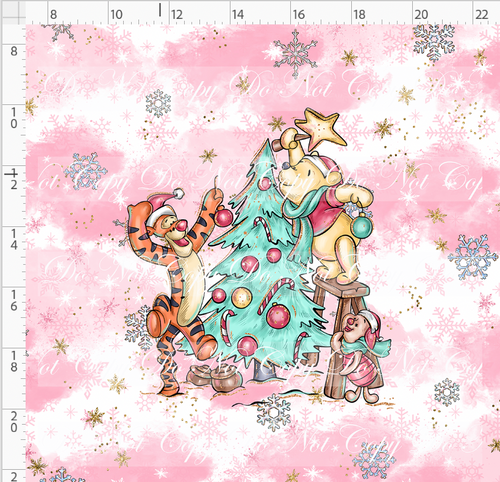 Retail - Advent Christmas Collection - Panel - Pink - Bear Crew - ADULT