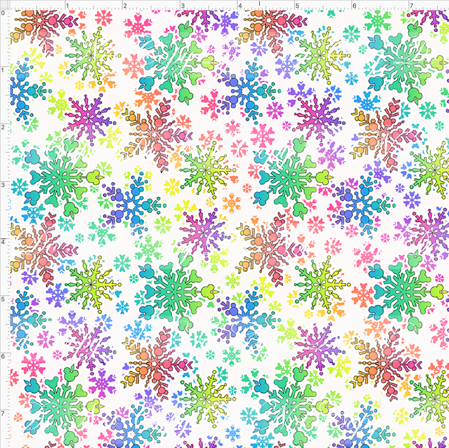 PREORDER - LF Christmas - Snowflakes - Rainbow  - White - SMALL SCALE