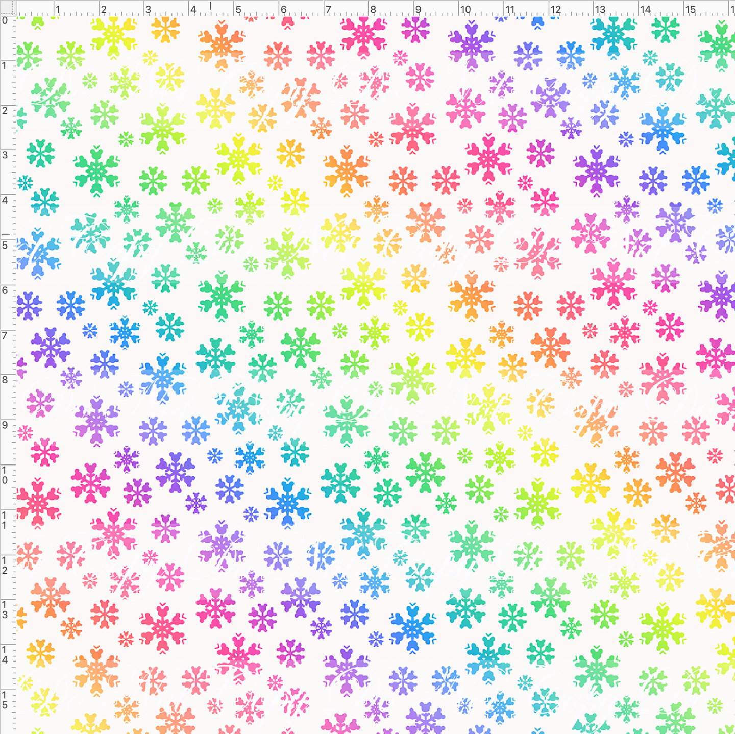 PREORDER - LF Christmas - Snowflakes - Rainbow  - White - LARGE SCALE