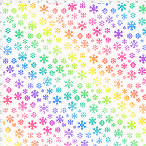 Retail - LF Christmas - Snowflakes - Rainbow  - White - LARGE SCALE