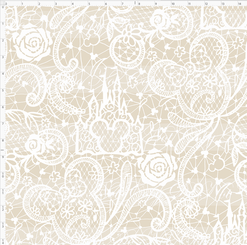 PREORDER - Happily Ever After - Lace - Beige White - LARGE SCALE