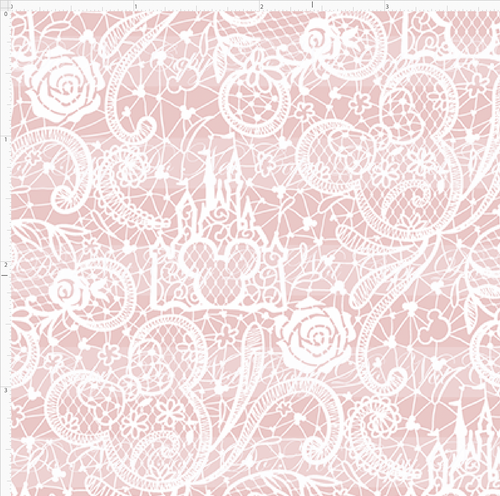 PREORDER - Happily Ever After - Lace - White on Pink - MINI SCALE