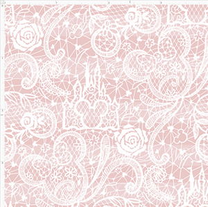 PREORDER - Happily Ever After - Lace - White on Pink - MINI SCALE