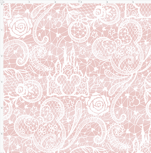 PREORDER - Happily Ever After - Lace - White on Pink - SMALL SCALE