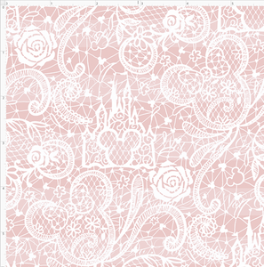 PREORDER - Happily Ever After - Lace - White on Pink - SMALL SCALE