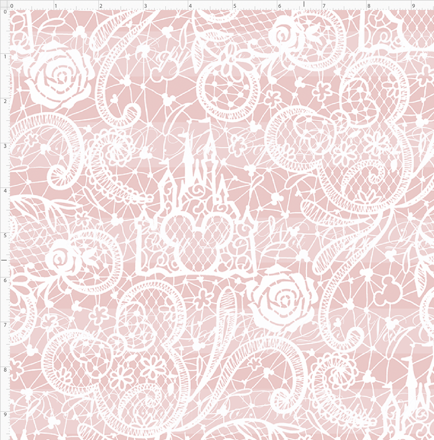PREORDER - Happily Ever After - Lace - White on Pink - REGULAR SCALE