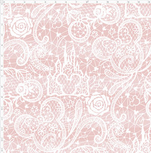 PREORDER - Happily Ever After - Lace - White on Pink - LARGE SCALE