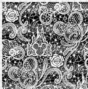 Retail - Happily Ever After - Lace - White Black - LARGE SCALE