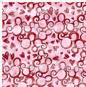 CATALOG - PREORDER R103 - A Mouse Love Story - Mouse Heart Swirls - Red Pink - MINI SCALE