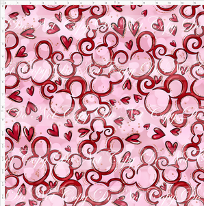 Retail - A Mouse Love Story - Mouse Heart Swirls - Red Pink - LARGE SCALE