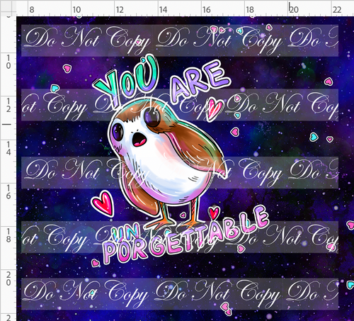 CATALOG - PREORDER R117 - Valentine Star Doodles - Panel - Dark - Porg - ADULT