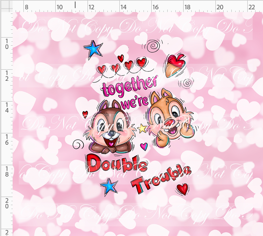 CATALOG - PREORDER R103 - Valentine Mouse Doodles - Panel - Chipmunk - ADULT