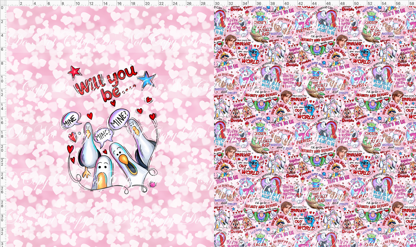 CATALOG - PREORDER R103 - Valentine Mouse Doodles - Toddler Blanket Topper - Birds