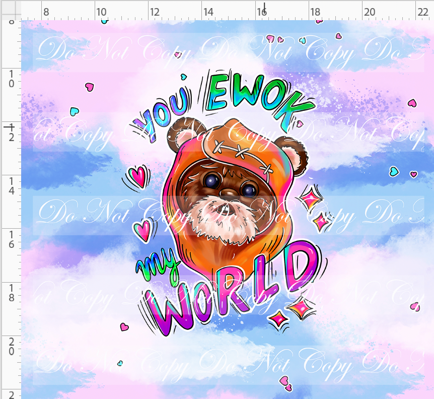 CATALOG - PREORDER R117 - Valentine Star Doodles - Panel - Pink - Ewok - ADULT