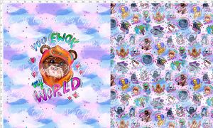 CATALOG - PREORDER R117 - Valentine Star Doodles - Toddler Blanket Topper - Pink - Ewok