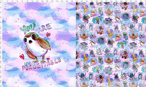 CATALOG - PREORDER R117 - Valentine Star Doodles - Toddler Blanket Topper - Pink - Porg