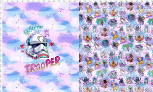 CATALOG - PREORDER R117 - Valentine Star Doodles - Toddler Blanket Topper - Pink - Trooper