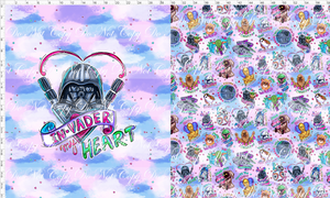 CATALOG - PREORDER R117 - Valentine Star Doodles - Toddler Blanket Topper - Pink - Vader