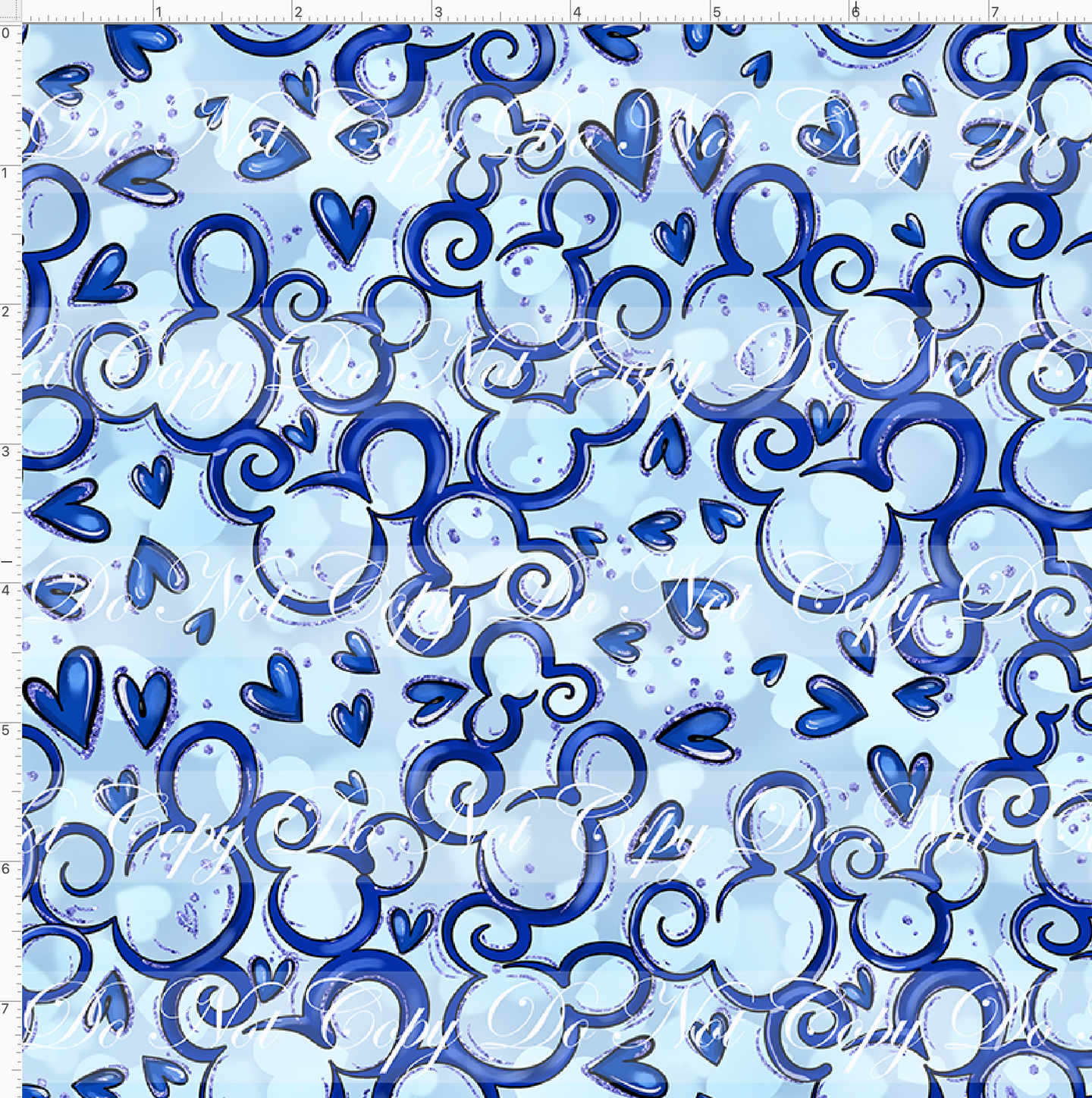 PREORDER - Mouse Heart Swirls - Blue - SMALL SCALE