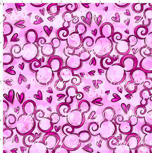 PREORDER - Mouse Heart Swirls - Pink - SMALL SCALE