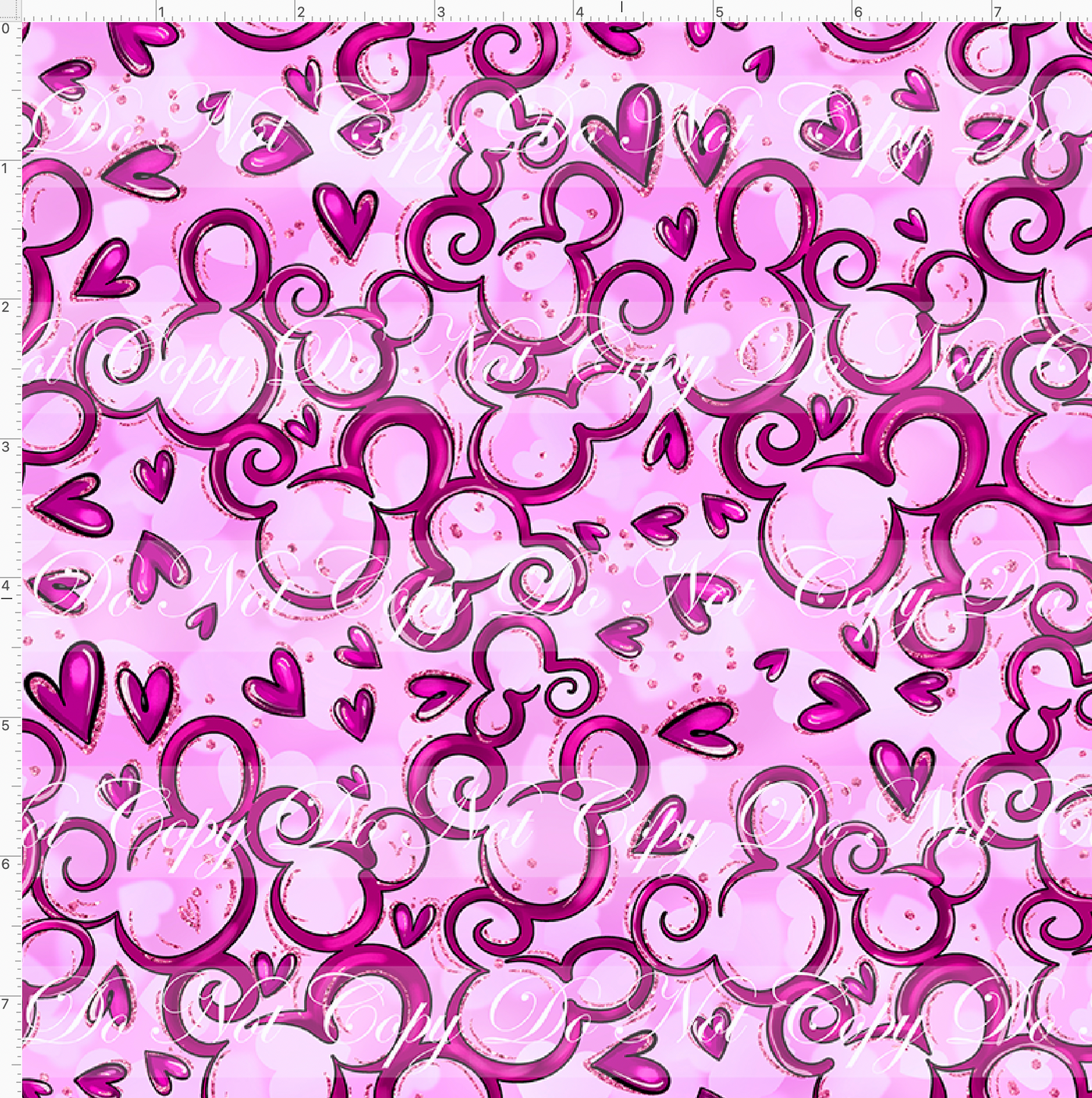 CATALOG - PREORDER - Mouse Heart Swirls - Pink - SMALL SCALE