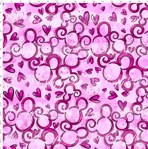 PREORDER - Mouse Heart Swirls - Pink - LARGE SCALE