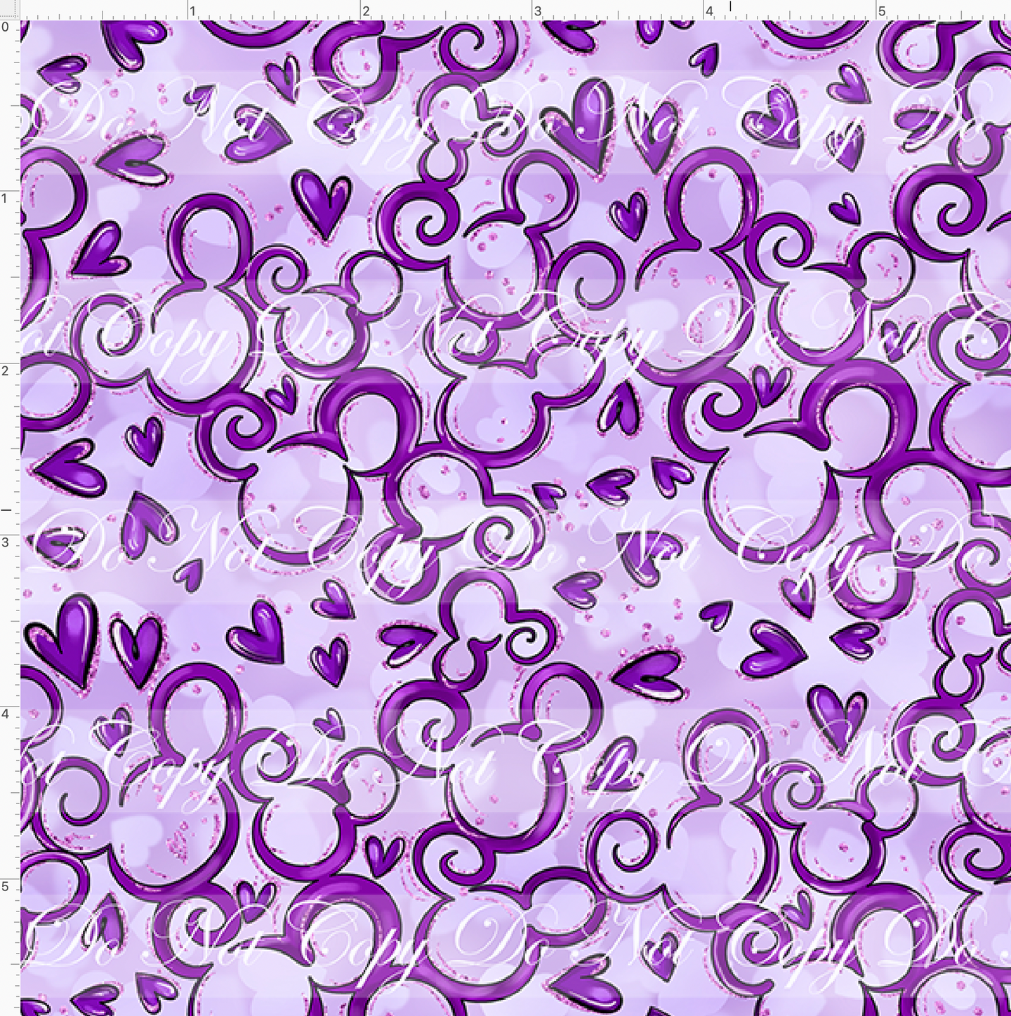 PREORDER - Mouse Heart Swirls - Purple - MINI SCALE