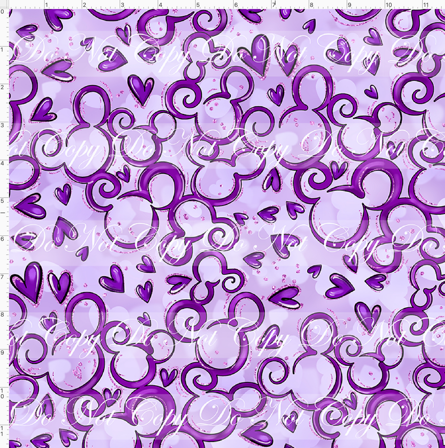 CATALOG - PREORDER - Mouse Heart Swirls - Purple - REGULAR SCALE