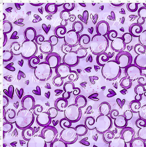 PREORDER - Mouse Heart Swirls - Purple - LARGE SCALE