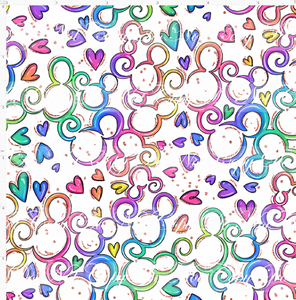 PREORDER - Mouse Heart Swirls - Colorful - MINI SCALE