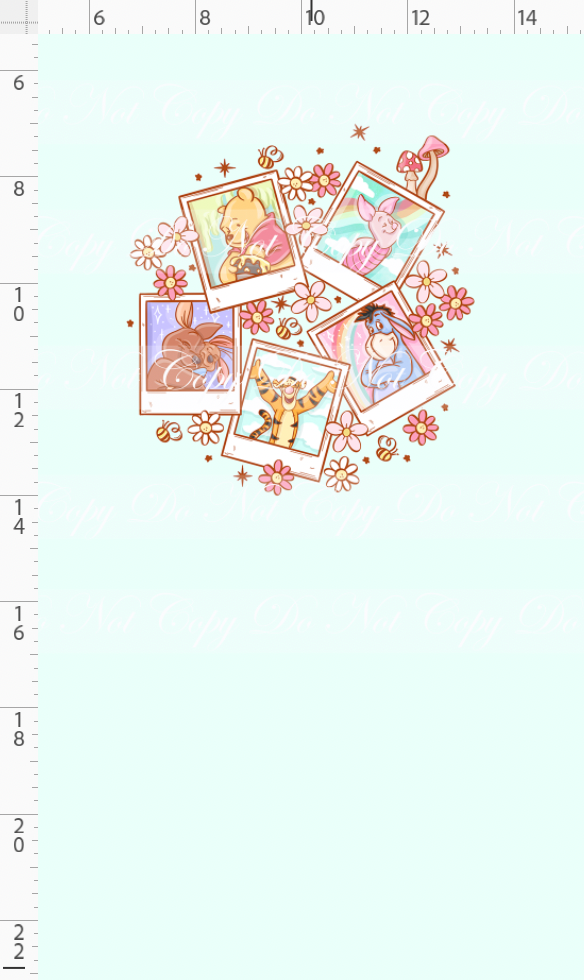 CATALOG - PREORDER R104 - Rainbow Bear and Friends - Panel - Blue - CHILD