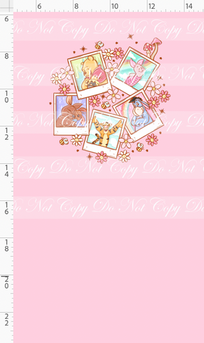 CATALOG - PREORDER R104 - Rainbow Bear and Friends - Panel - Pink - CHILD