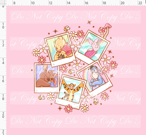 CATALOG - PREORDER R104 - Rainbow Bear and Friends - Panel - Pink - ADULT