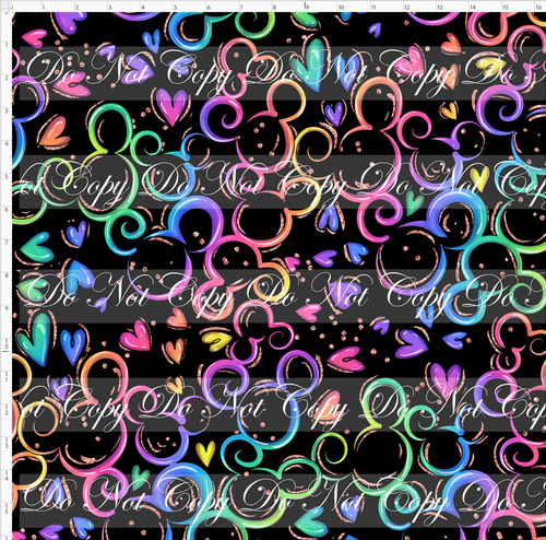 PREORDER - Mouse Heart Swirls - Black - LARGE SCALE