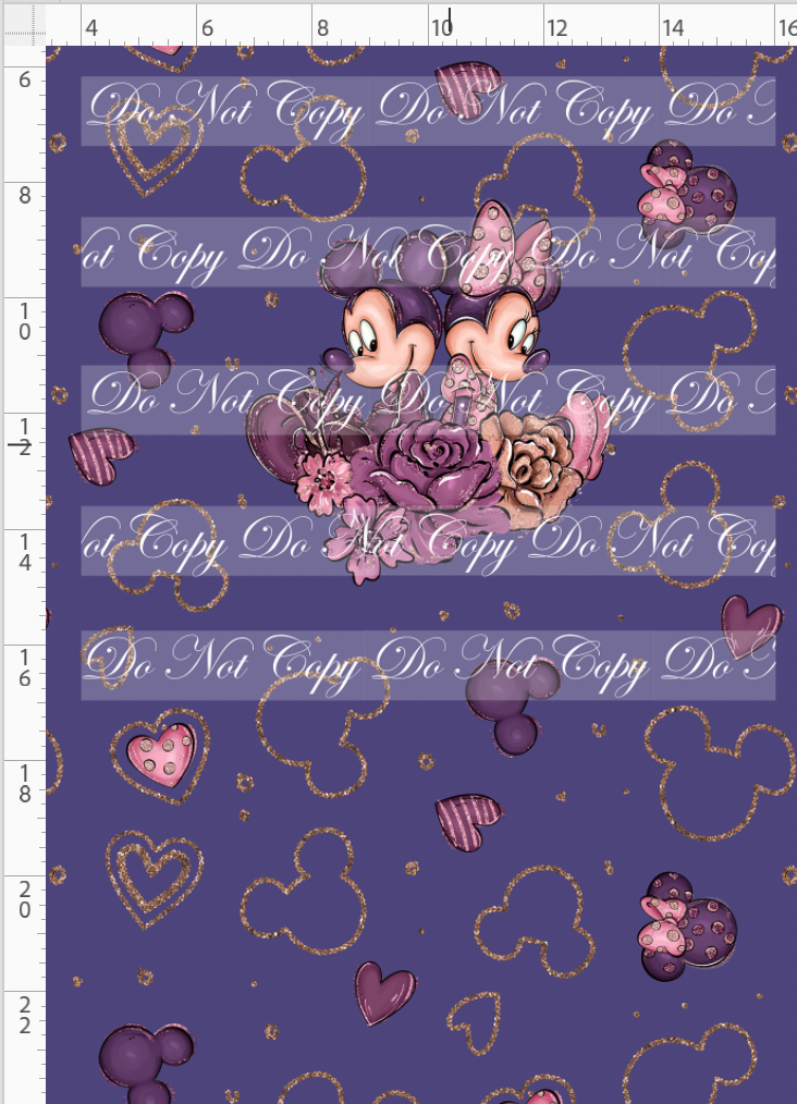 Retail - Blushing Mouse - Sitting Mouse - Panel - CHILD - Blue Purple